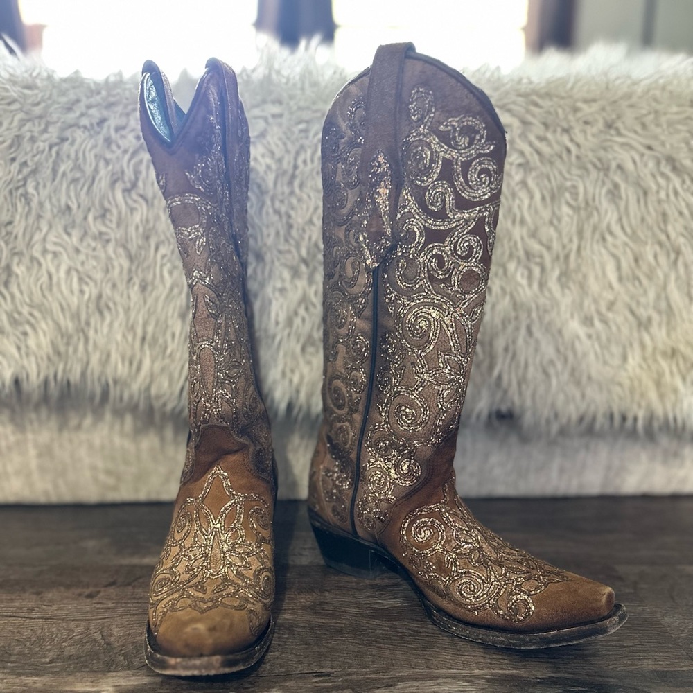 Corral boots glitter inlay size 6.5